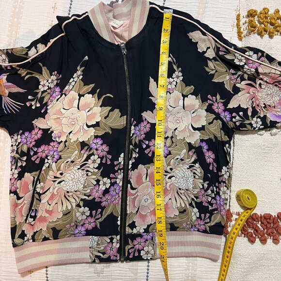 Spell & Gypsy Collective Blue Skies Bomber Jacket Size S - Picture 10 of 11